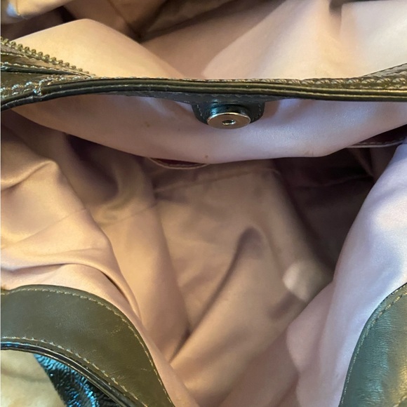 COACH Maggie Crinkle Gunmetal Metallic Hobo Bag D0982-13900 - Picture 7 of 12